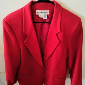 NORTON MCNAUGHTON WOMENS RED WOOL Blazer Size 12